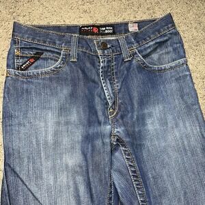 Ariat FR Jeans Mens 31 X 36 Blue M4 Low Rise Boot Cut Cotton Denim